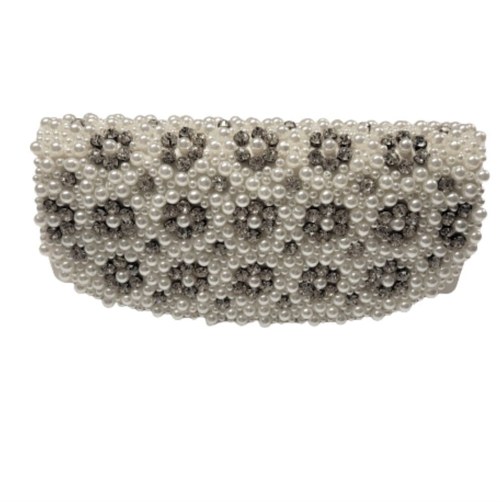Pearl Sequin Evening Purse, Cocktail Purse, Wedding White Purse - Picture 3 of 16